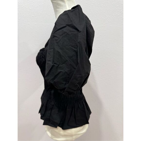 ASTR THE  LABEL women of shoulde blouse black size small puff sleeves - Picture 3 of 9